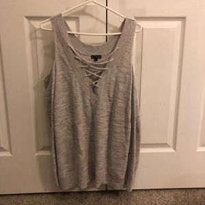 Express cold shoulder grey sweater